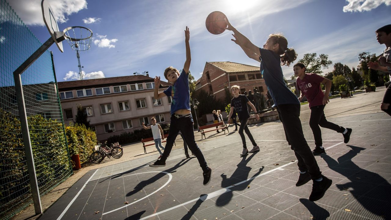 Shoot some hoops on your way to the shops!